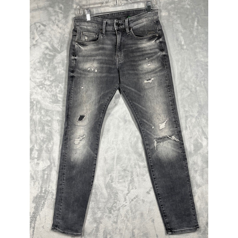 G-Star Raw Revend Skinny Distressed Grey Jeans 28x30 51010-A634-B841 Mens